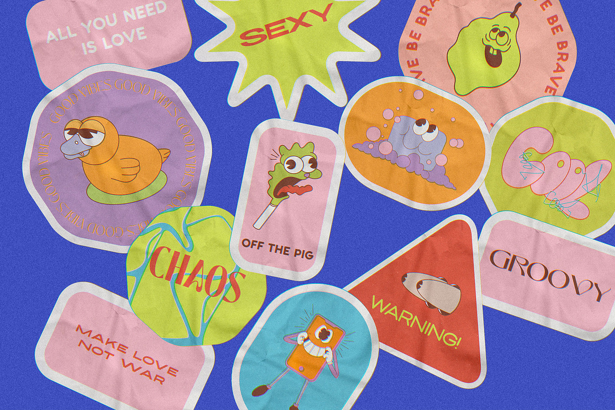 Retro Vibe Stickers, an Emoji Icon by nadispasibenko (Photo 9 of 15)