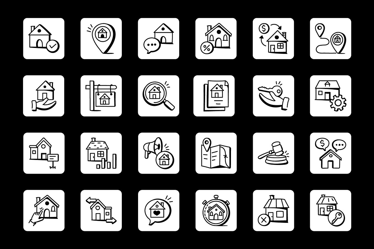 Real Estate Icons, an Outline Icon by Brickclay (Photo 6 of 9)