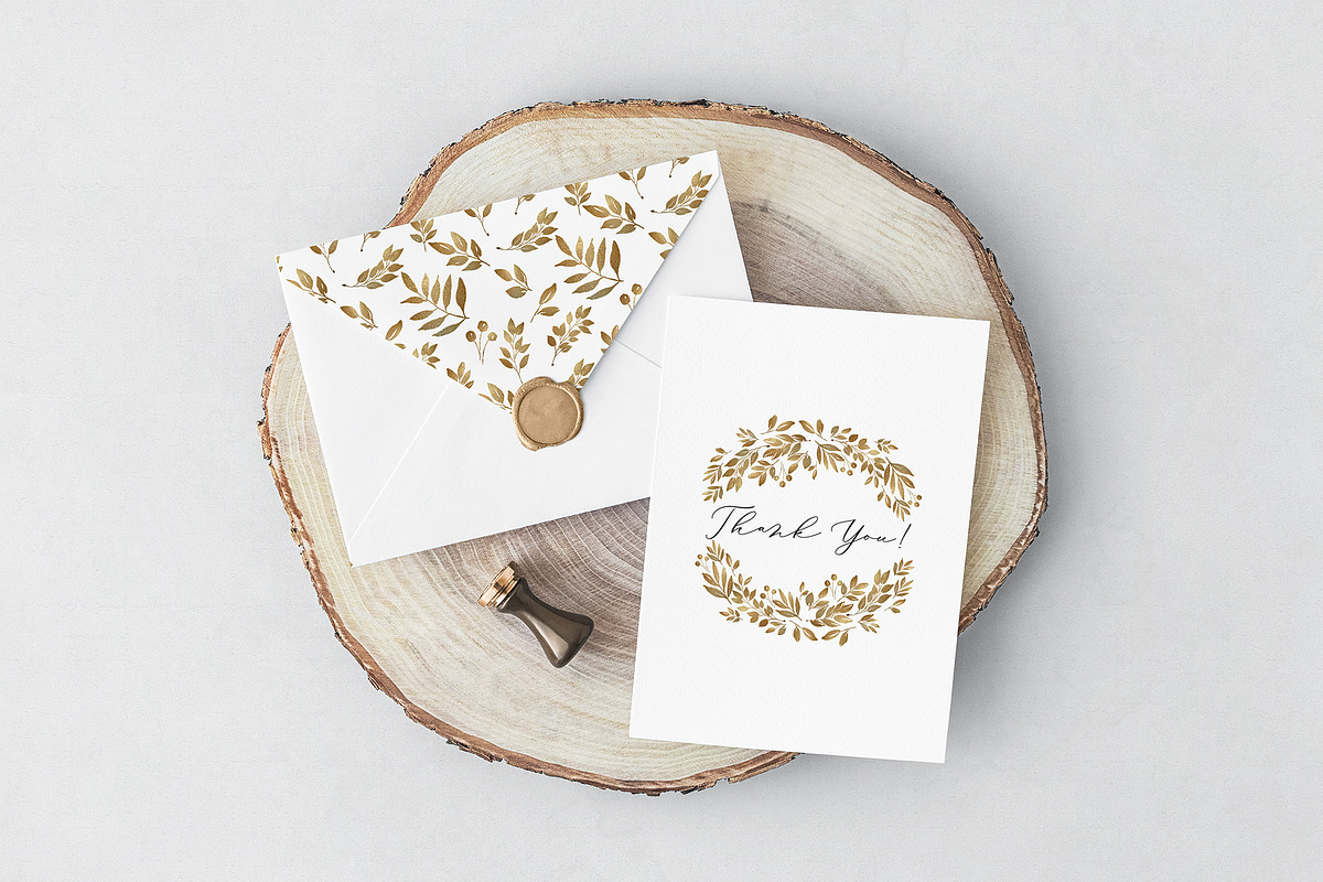 Gold Leaves, Wreaths & Patterns, an Object Graphic by OM Creativ (Photo 7 of 7)