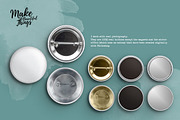 Isolated pin button mockup #1818, a Product Mockup by Make Beautiful Things (Thumbnail 2 of 8)