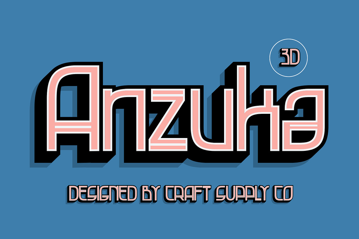 Anzuka 3D, a Sans Serif Font by Craft Supply Co. (Photo 1 of 8)