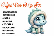 Cute Watercolor Dinosaur Clipart, a Seasonal Illustration by CreationArt (Thumbnail 5 of 7)