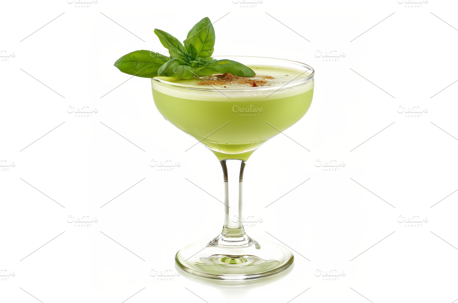 A pale green Grasshopper cocktail, a Food & Drink Photo by piter.goskov
