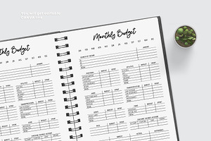 Monthly Budget Canva Planner Sheet