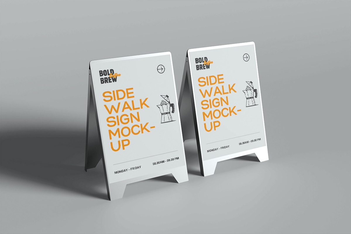 Sidewalk sign Mockup, a Product Mockup by xavier_studio (Photo 6 of 6)