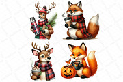 Fall Coffee Animals Clipart, an Illustration by DreamPrint404 (Thumbnail 4 of 5)