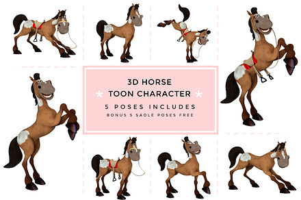 3D Character Toon Horse