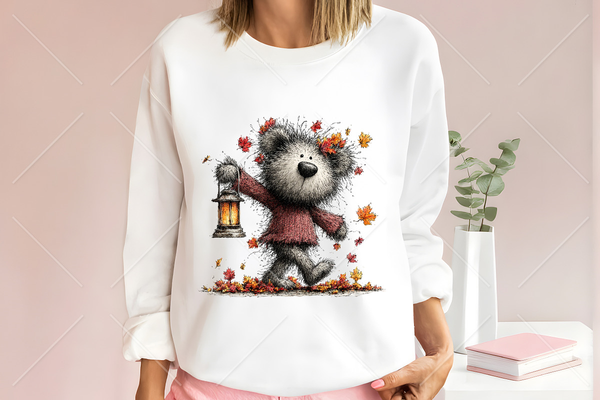 Whimsical Autumn Teddy Bear Clipart, a Seasonal Illustration by Canvas Craft (Photo 6 of 10)