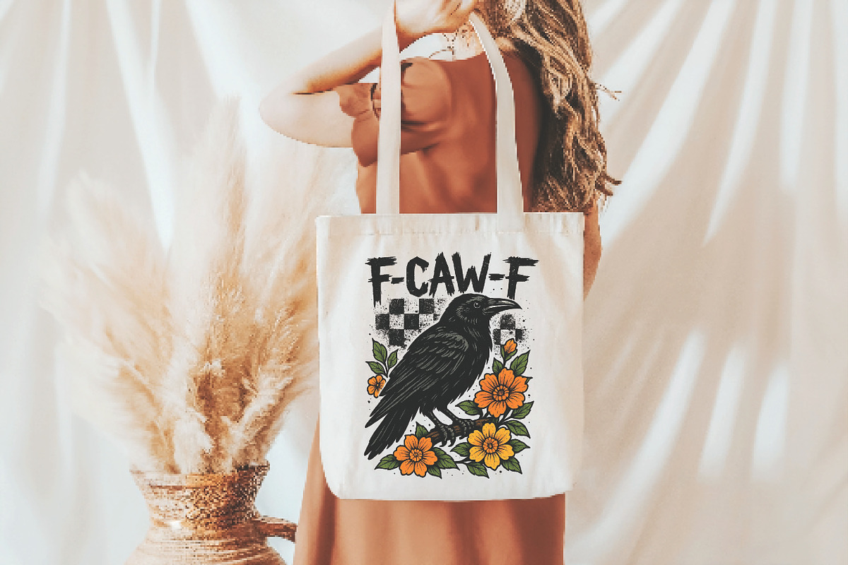 Crow Raven PNG, F-CAW-F Design, an Illustration by Libby Wishes (Photo 3 of 5)
