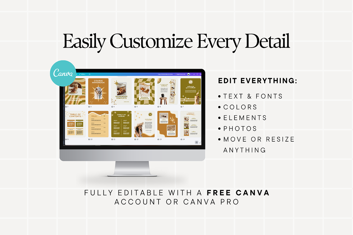 Boho Ebook Workbook Canva Template, a Marketing Template by Anna Design Studio (Photo 6 of 11)