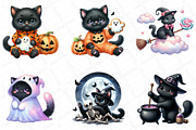 Halloween Black Cat Clipart, an Illustration by DreamPrint404 (Thumbnail 2 of 6)