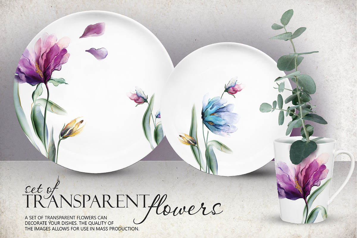Transparent flowers in alcohol ink, a Decorative Illustration by RushkinaAntonina (Photo 2 of 5)