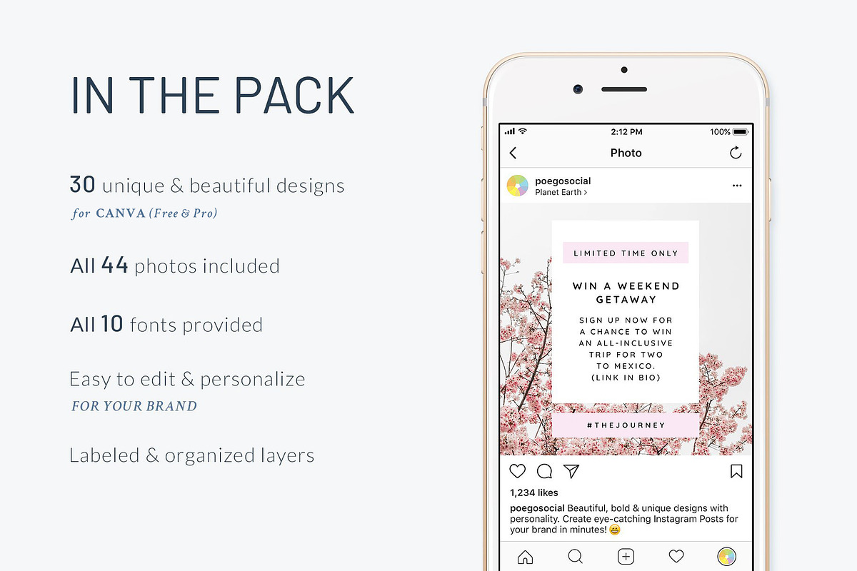 Instagram Posts Pastel Pink | CANVA, a Social Media Template by Poego ...