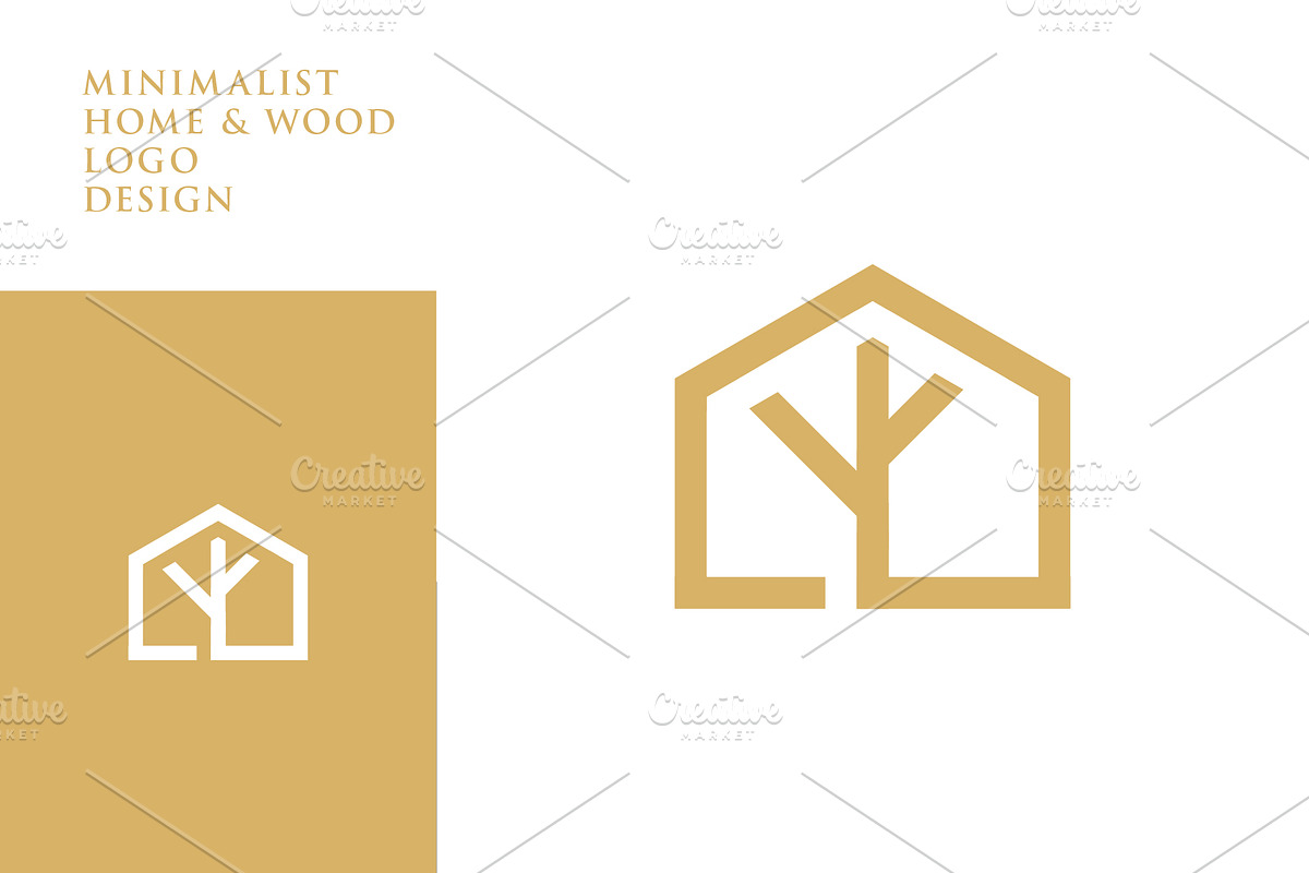 Minimalist home&wood logo design, a Branding & Logo Template by miracle05