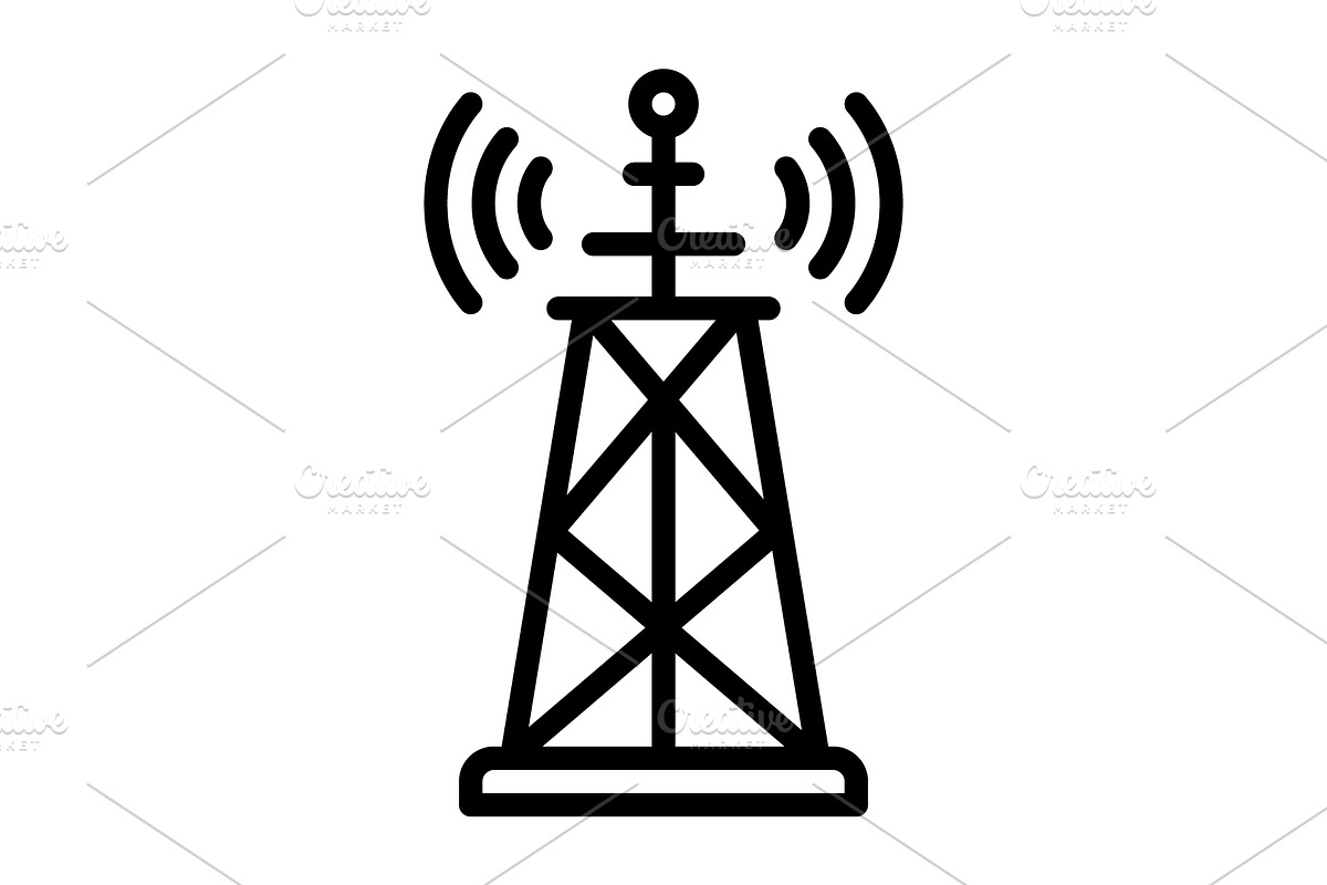Signal network black cion, an Outline Icon by Creative priyanka
