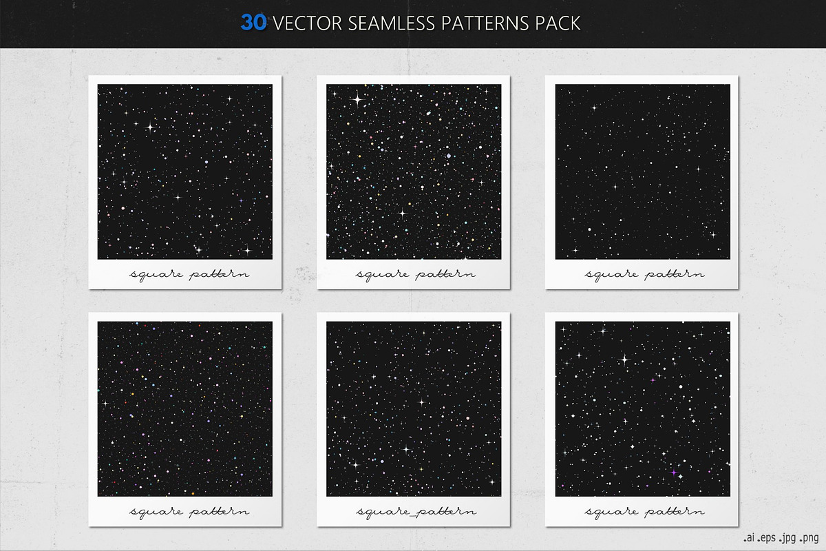 Stellar vector patterns pack, a Pattern Graphic by Gudiny (Photo 3 of 7)