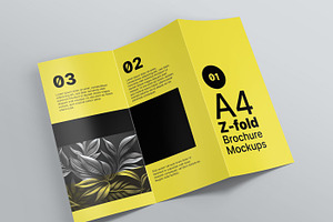 A4 Z-fold Brochure Mockups