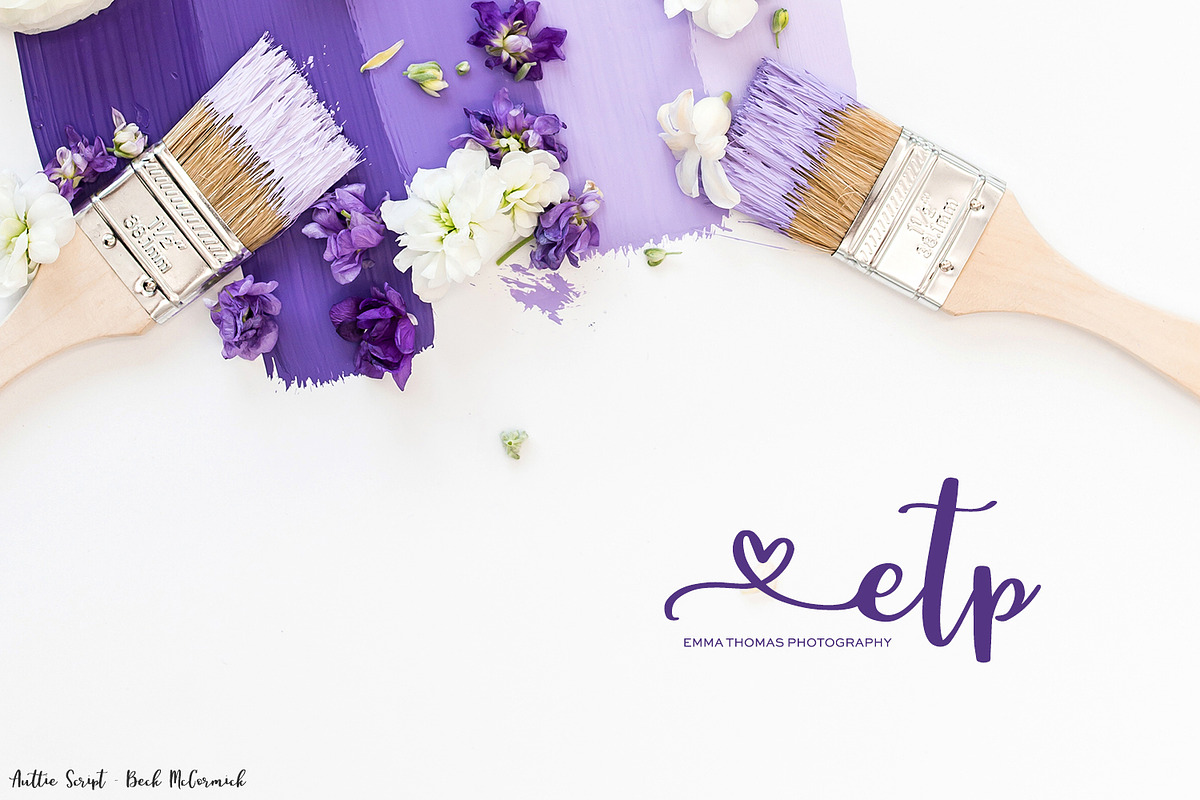 Auttie Calligraphy Font with Hearts, a Script Font by Beck McCormick (Photo 6 of 8)
