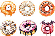 Donut Clipart Halloween Donut, an Illustration by CraftArtStudio (Thumbnail 2 of 6)