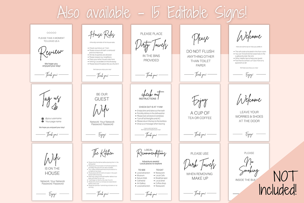 Airbnb Welcome Sign Poster Template, a Brochure Template by Templatables (Photo 10 of 11)