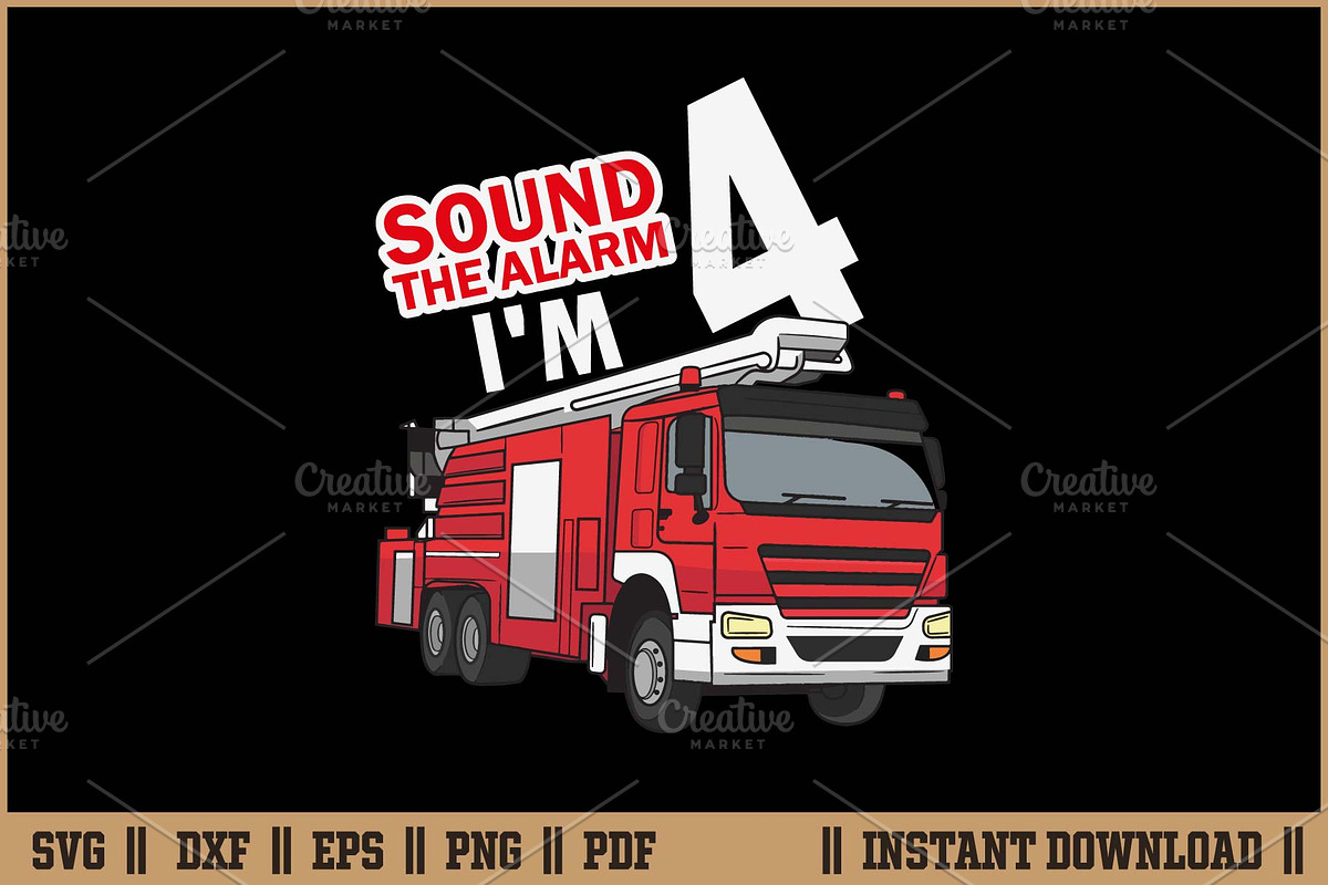 Sound The Alarm I’m 4 - Firefighter, an Illustration by Handy Arts Studio (Photo 1 of 3)