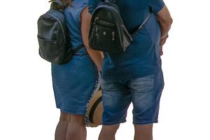Senior couple standing wearing summer clothes isolated photo, a Person Photo by DanFLCreativo