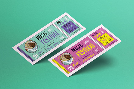 Pink Modern Music Fest Ticket, a Card Template by graphicook