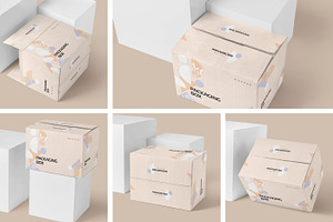 Rectangular Cardboard Box Mockups