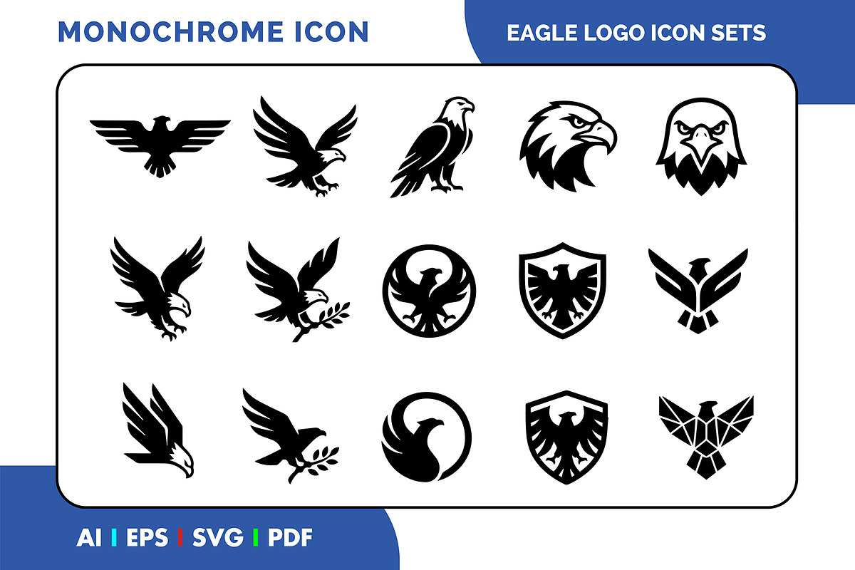Eagle Solid Icon Set, a Solid Icon by Fontmine Studio (Photo 1 of 3)