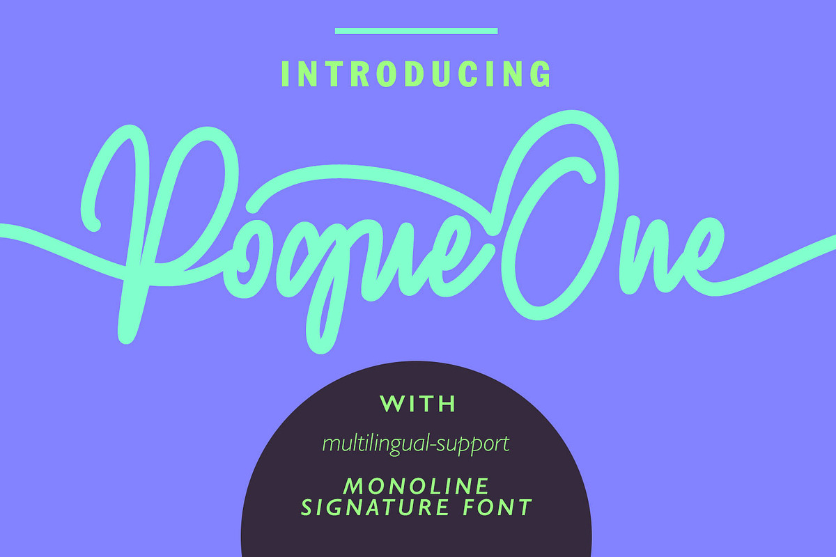 Rogueone Monoline Signature Font, a Script Font by Maulana Creative (Photo 1 of 8)