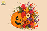 Cute Fall Ghost Halloween Png Bundle, a Seasonal Illustration by Daisy Design (Thumbnail 5 of 23)