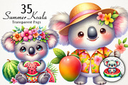 Cute Summer Koala PNG Clipart, a Seasonal Illustration by RobertsArt (Thumbnail 1 of 5)