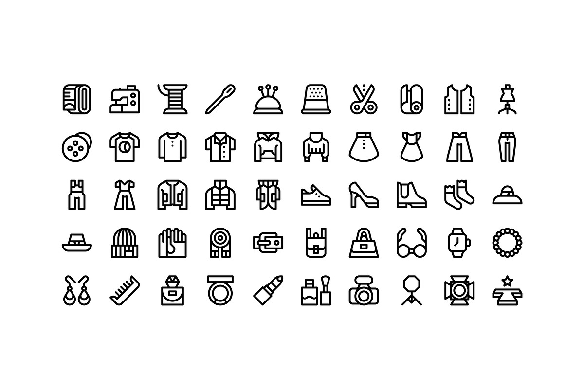50 Fashion Icons, an Outline Icon by Side Project (Photo 2 of 7)