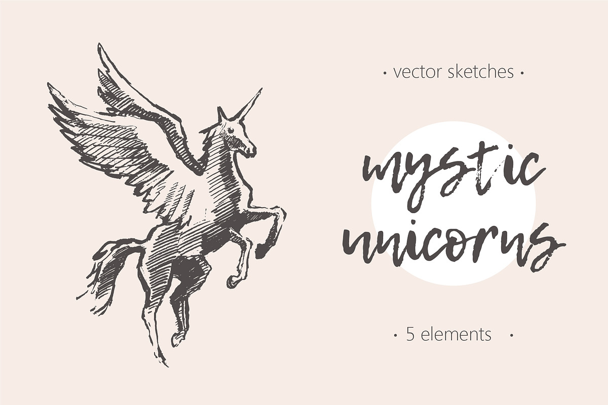 Illustrations of unicorns, an Animal Illustration by TheMountBirdStudio (Photo 1 of 5)