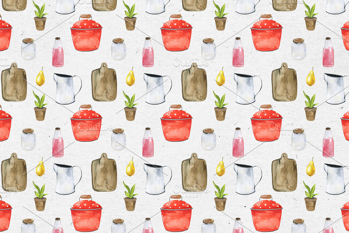 My Kitchen. Watercolor set, a Decorative Illustration by Maria's little shop (Photo 7 of 7)
