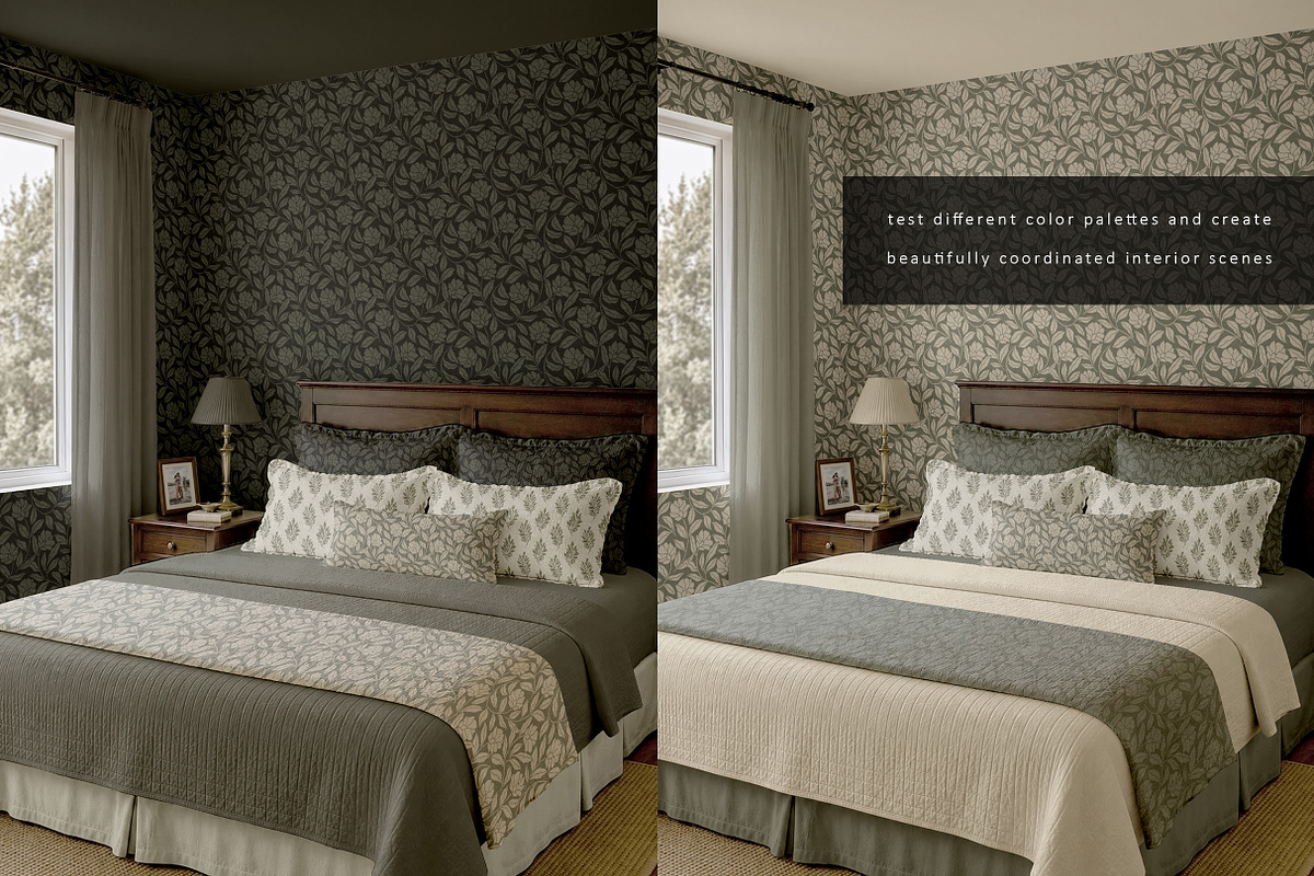 Elegant Bedroom Wallpaper Mockup, a Household Mockup by LinnestCreative (Photo 3 of 6)