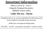 Under The Sea Alphabet Letters, a Decorative Illustration by Creative Art By SamM (Thumbnail 2 of 10)