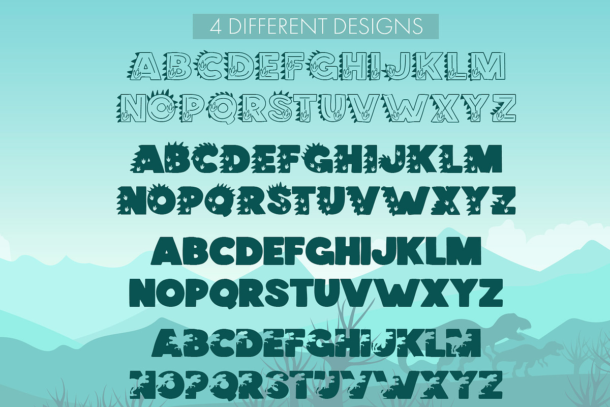 Zemona The Dino A Dinosaur Font, a Handwritten Font by Freeling Design House (Photo 2 of 4)