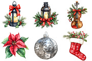Christmas Black and White Watercolor, a Seasonal Illustration by CitraGraphics (Thumbnail 4 of 5)