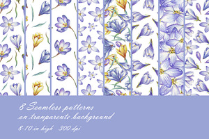 Spring Flowers Bundle PNG Patterns