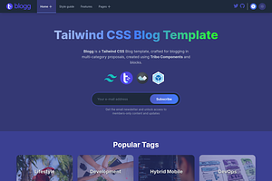 Blogg - Tailwind Theme HTML CSS