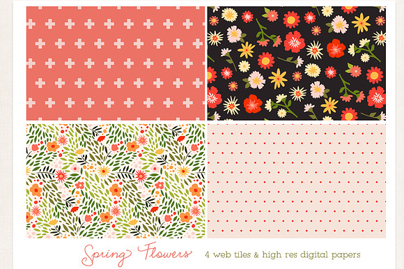 Spring Flowers Digi Paper Web Til