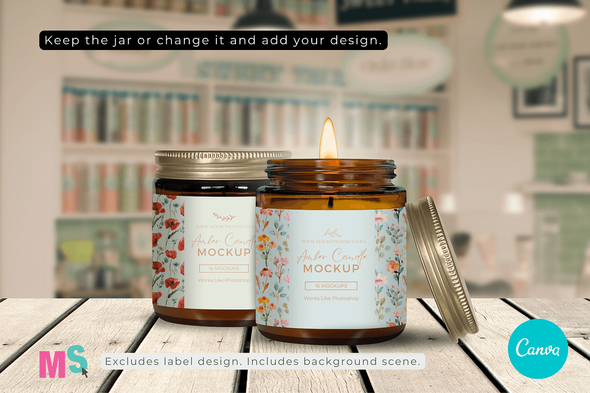 Amber Candle Jar Mockup for Canva, a Mockup by Mockup Scene (Photo 21 of 21)