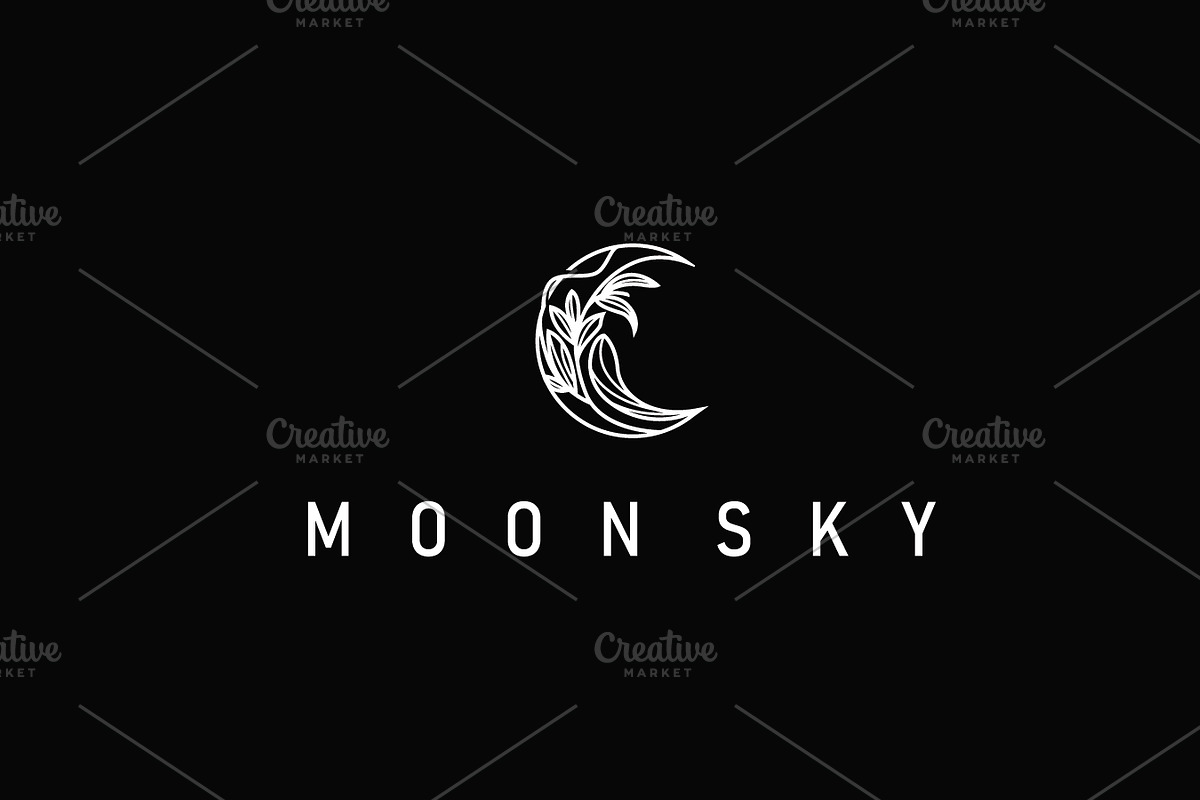 simple minimalist moon logo design, a Branding & Logo Template by Maylianaw28