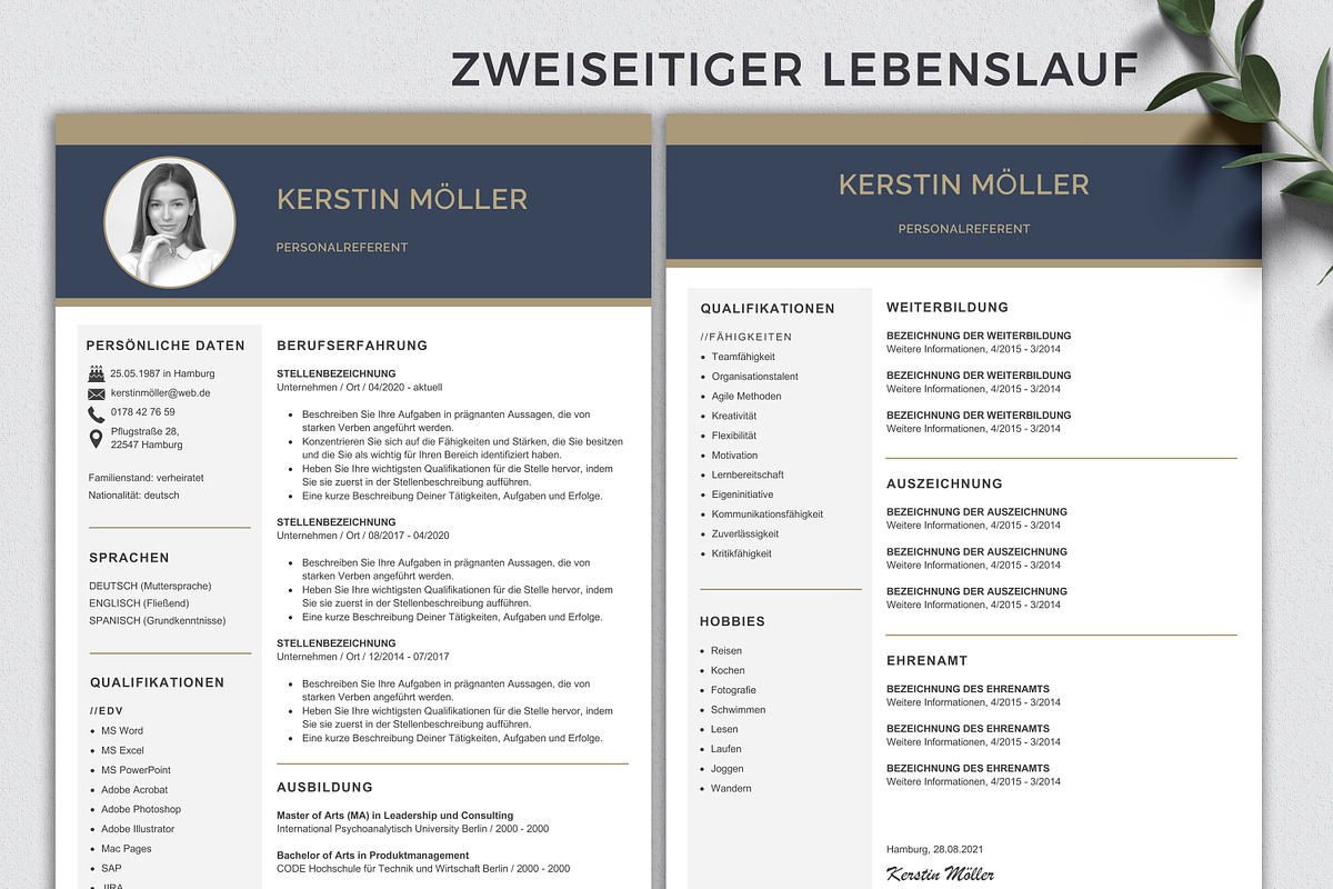 Lebenslauf Vorlage / Resume Template, a Resume Template by Klamp Studio (Photo 3 of 10)