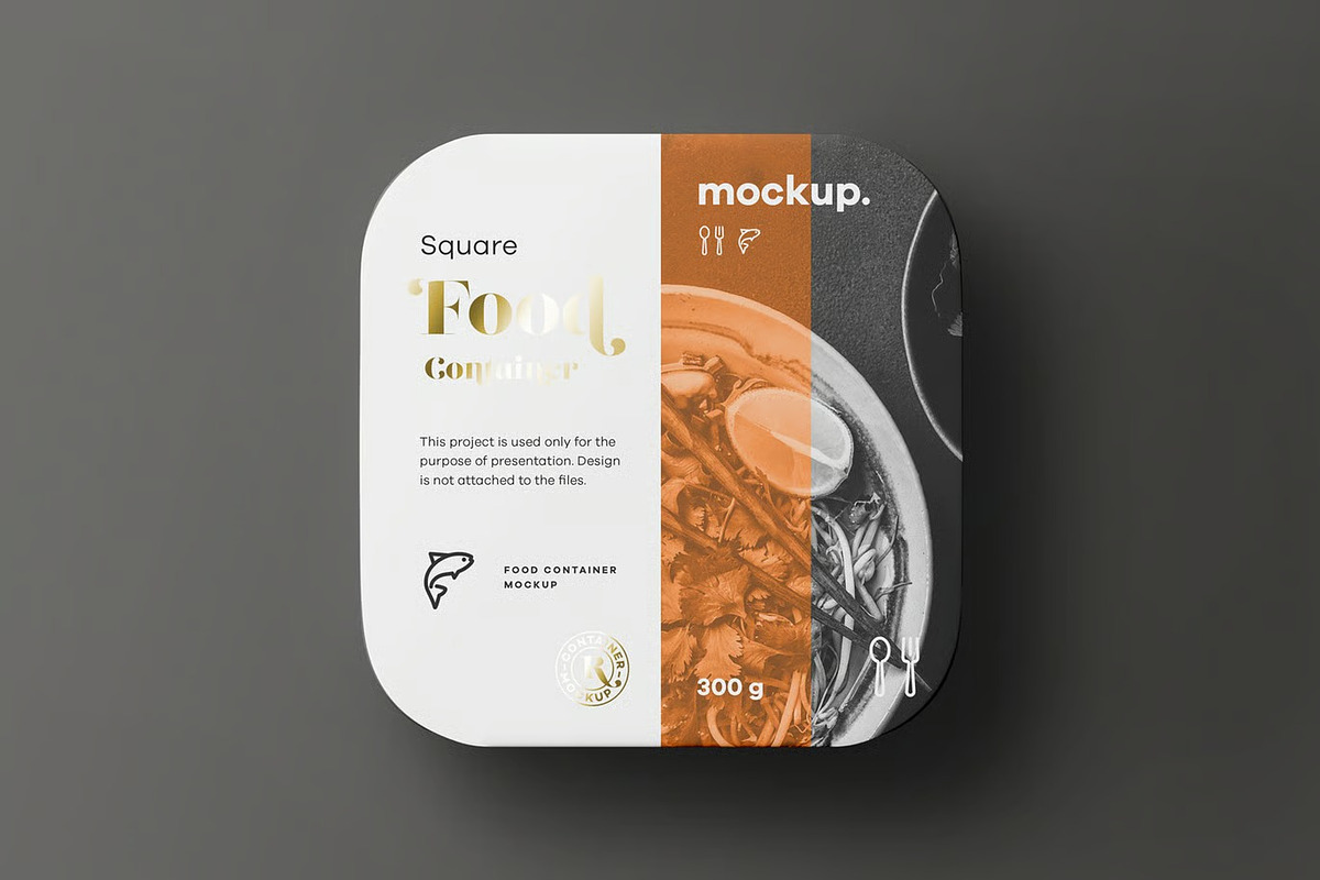 Square Food Container Mock-up, a Packaging Mockup by zippypixelstudio (Photo 6 of 14)