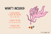 Valentine's Day Cupid Bundle, a Decorative Illustration by Little Blondie Art (Thumbnail 2 of 8)