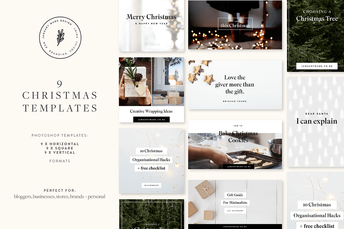 Bright Christmas Social Bundle, a Social Media Template by January Made Design (Photo 1 of 7)