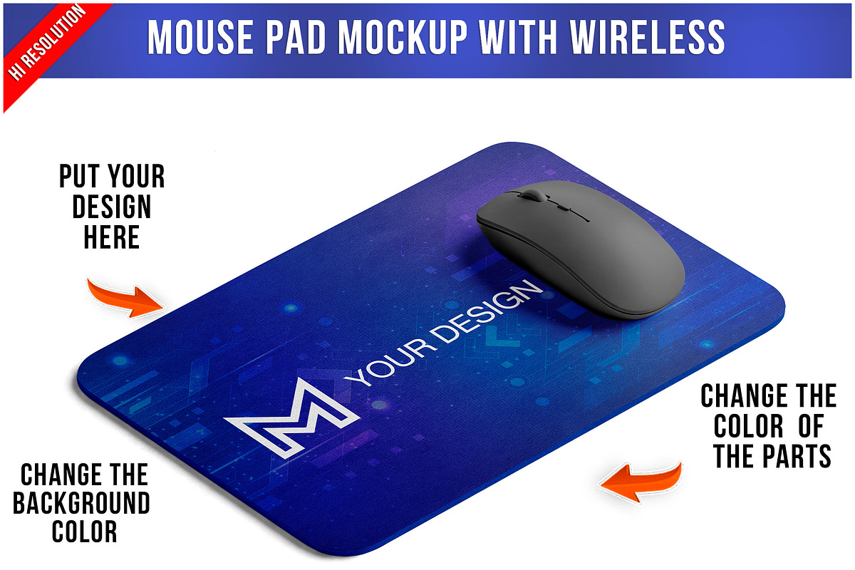 Mouse Pad Mockup With Mouse PSD, a Product Mockup by Bruno's Shop (Photo 1 of 4)
