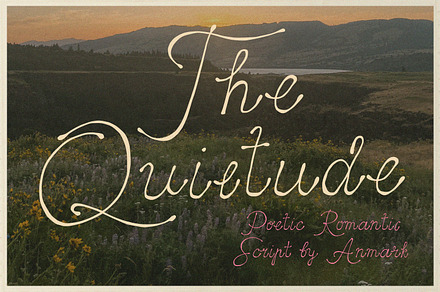 The Quietude Poetic Romantic Script, a Script Font by AnMark